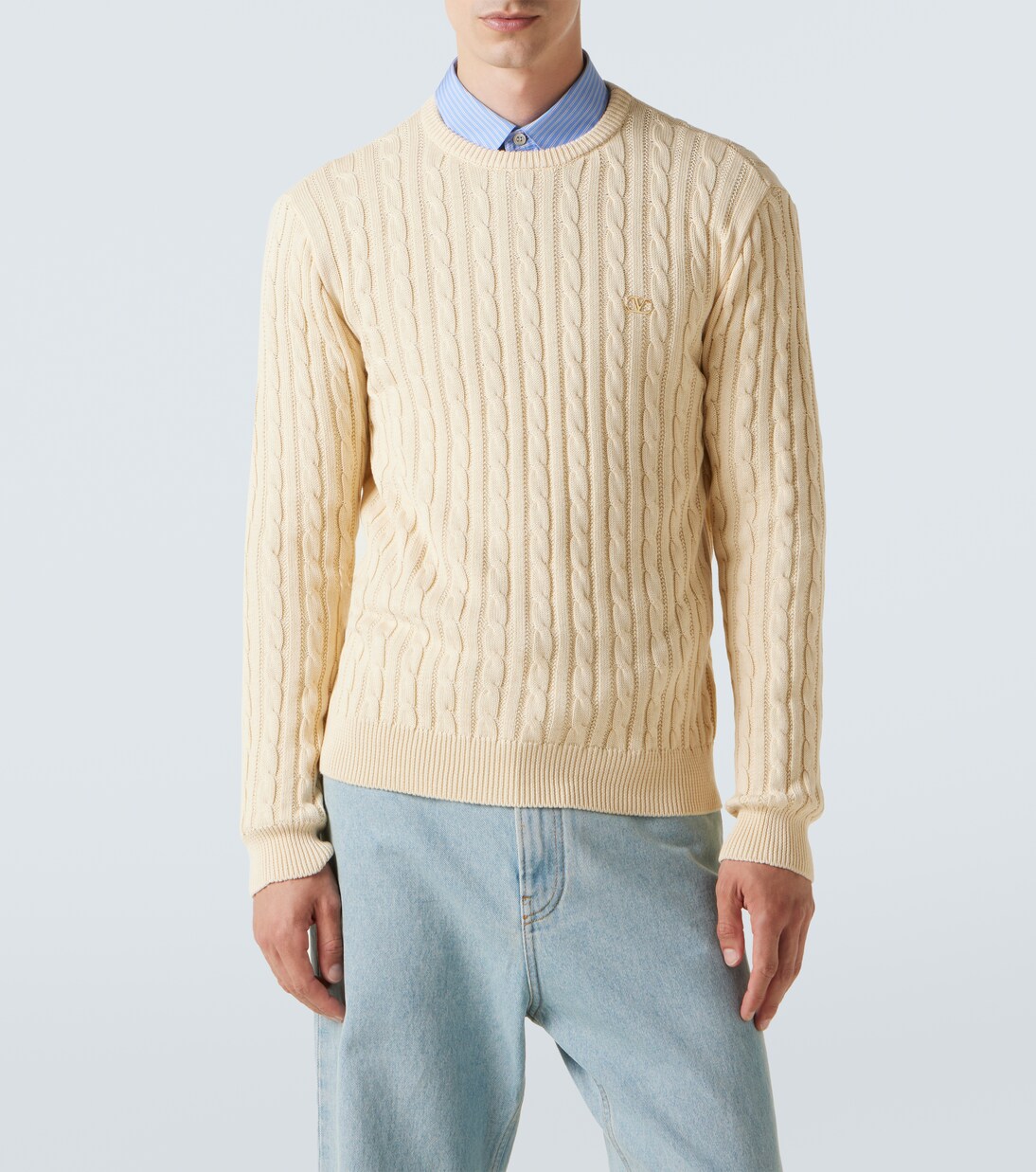 VLogo cable-knit cotton sweater | Valentino