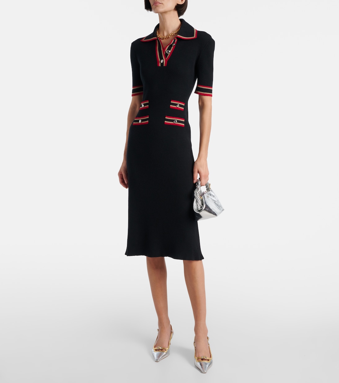 Polokleid aus Rippstrick | Alessandra Rich