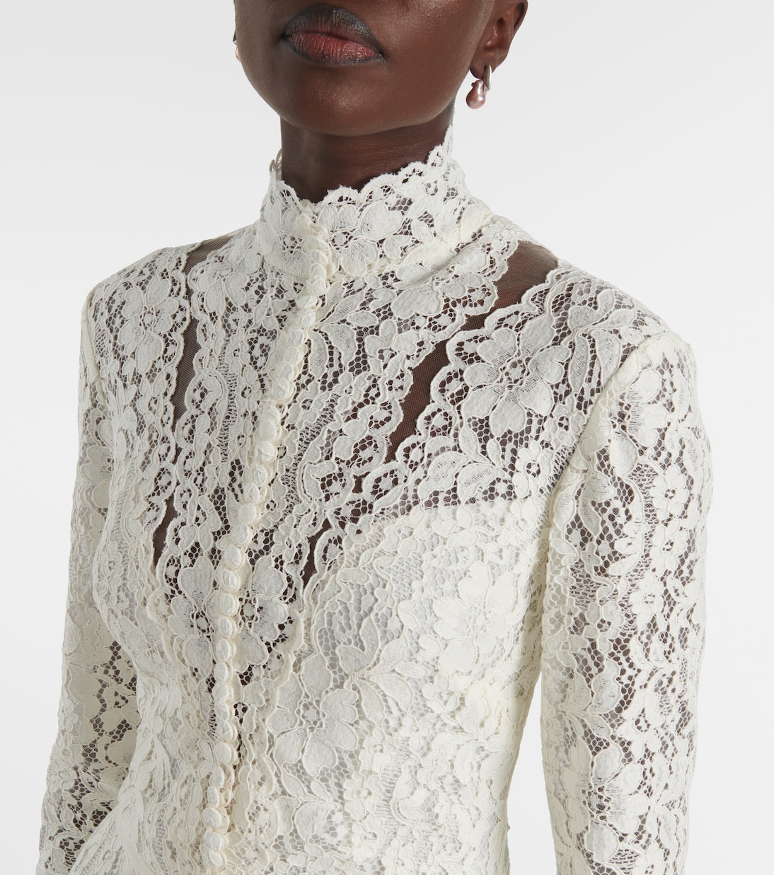 Robe longue en dentelle | Costarellos