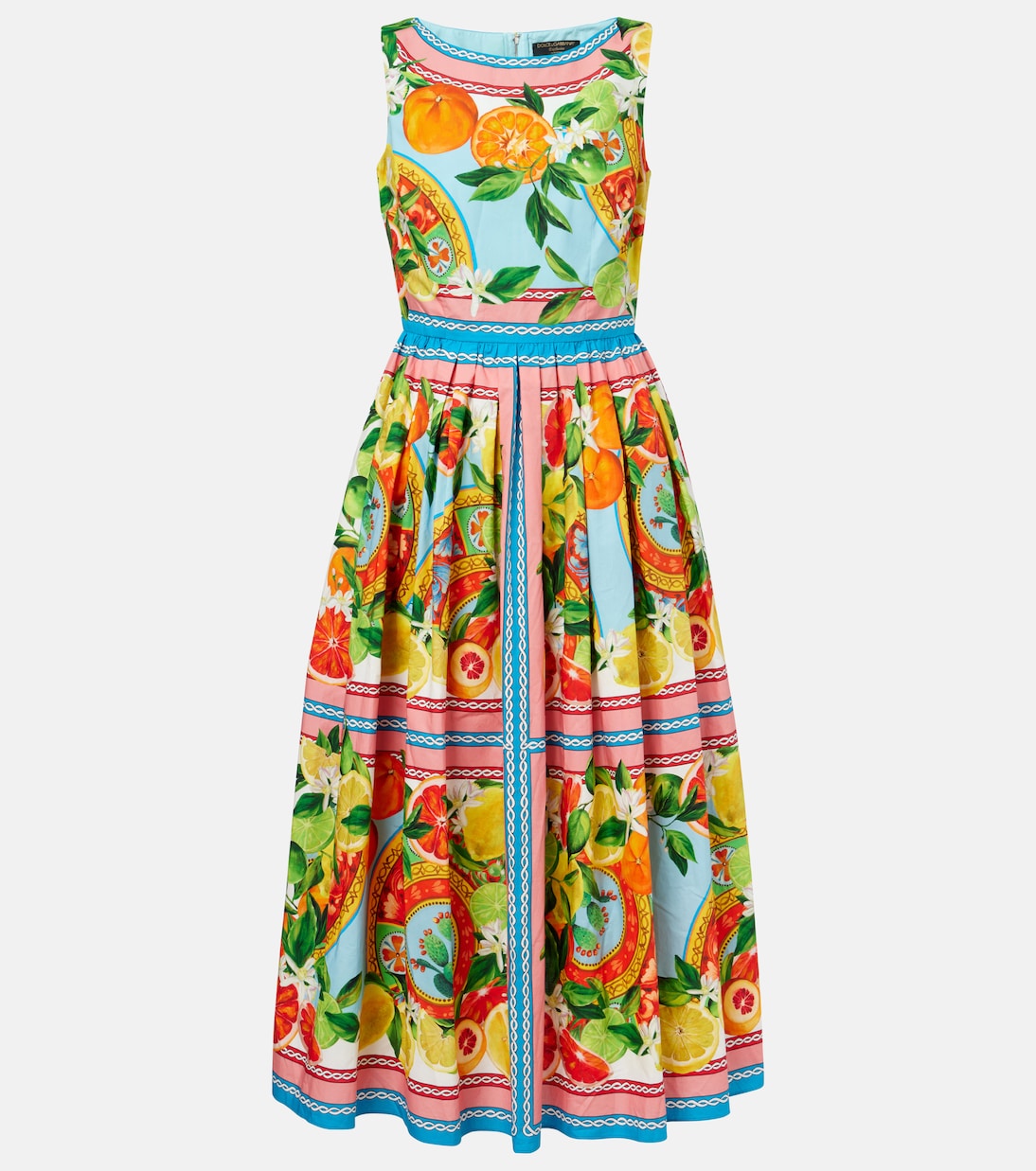 Robe midi Taormina imprimée en coton | Dolce&Gabbana