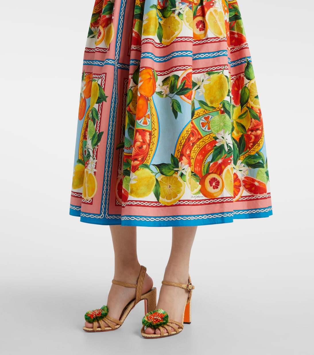 Robe midi Taormina imprimée en coton | Dolce&Gabbana