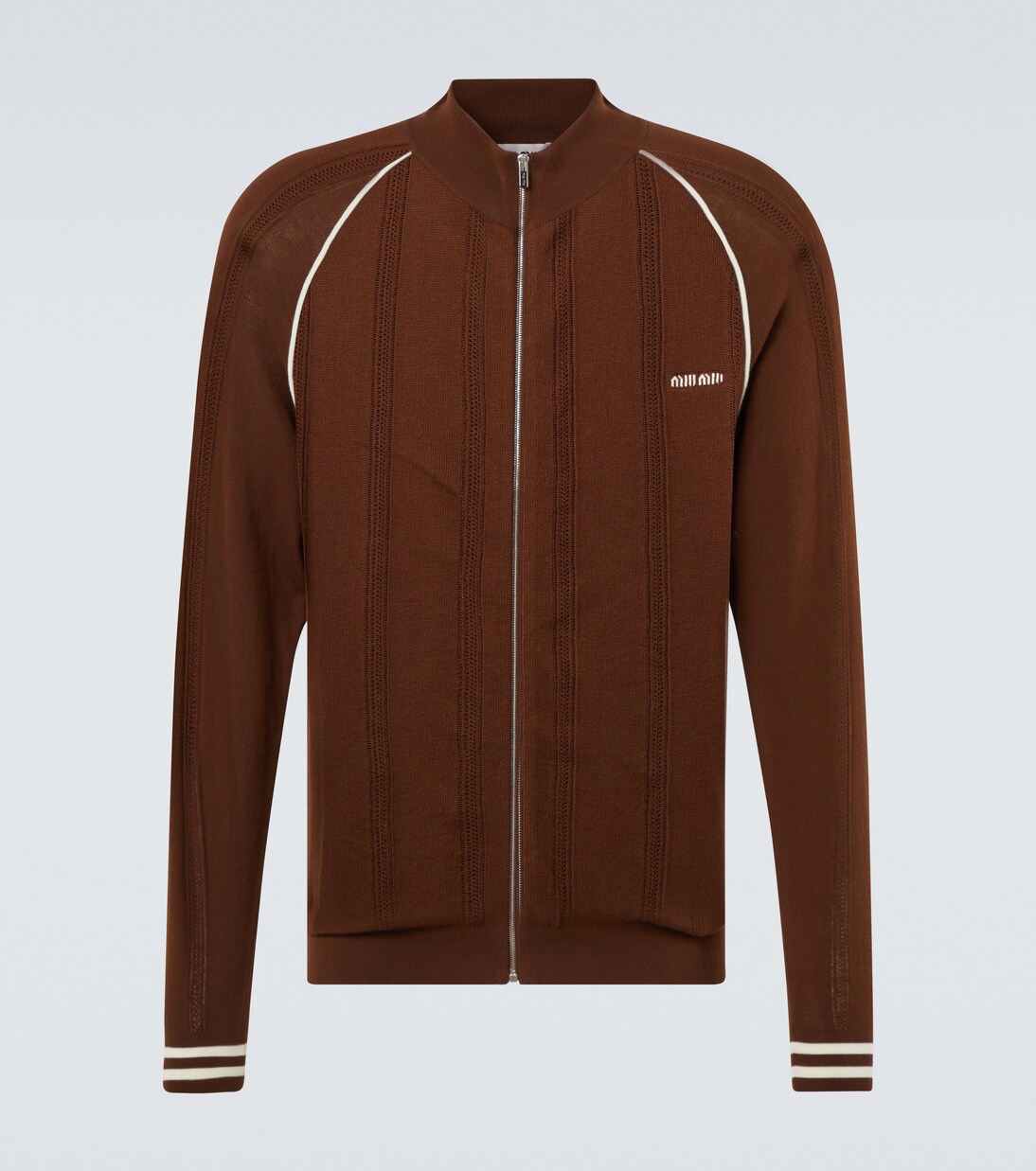 Felpa in misto cotone con zip | Miu Miu