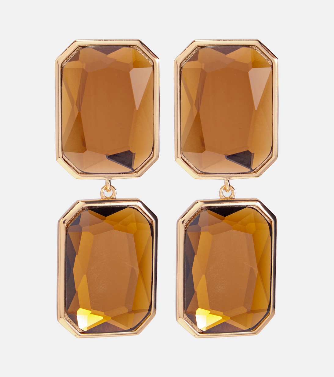 Amber gold-plated drop earrings | Self-Portrait