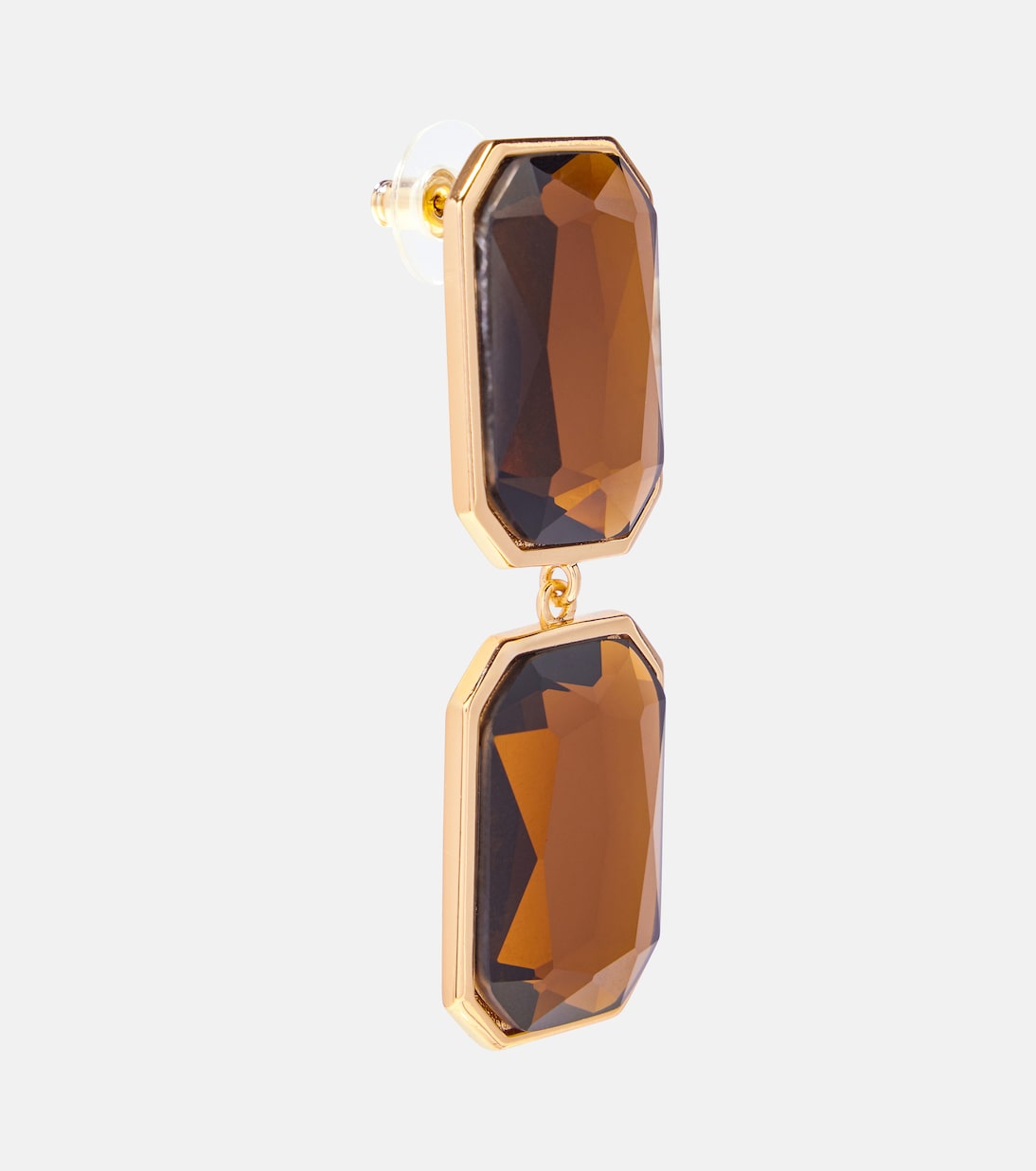 Amber gold-plated drop earrings | Self-Portrait