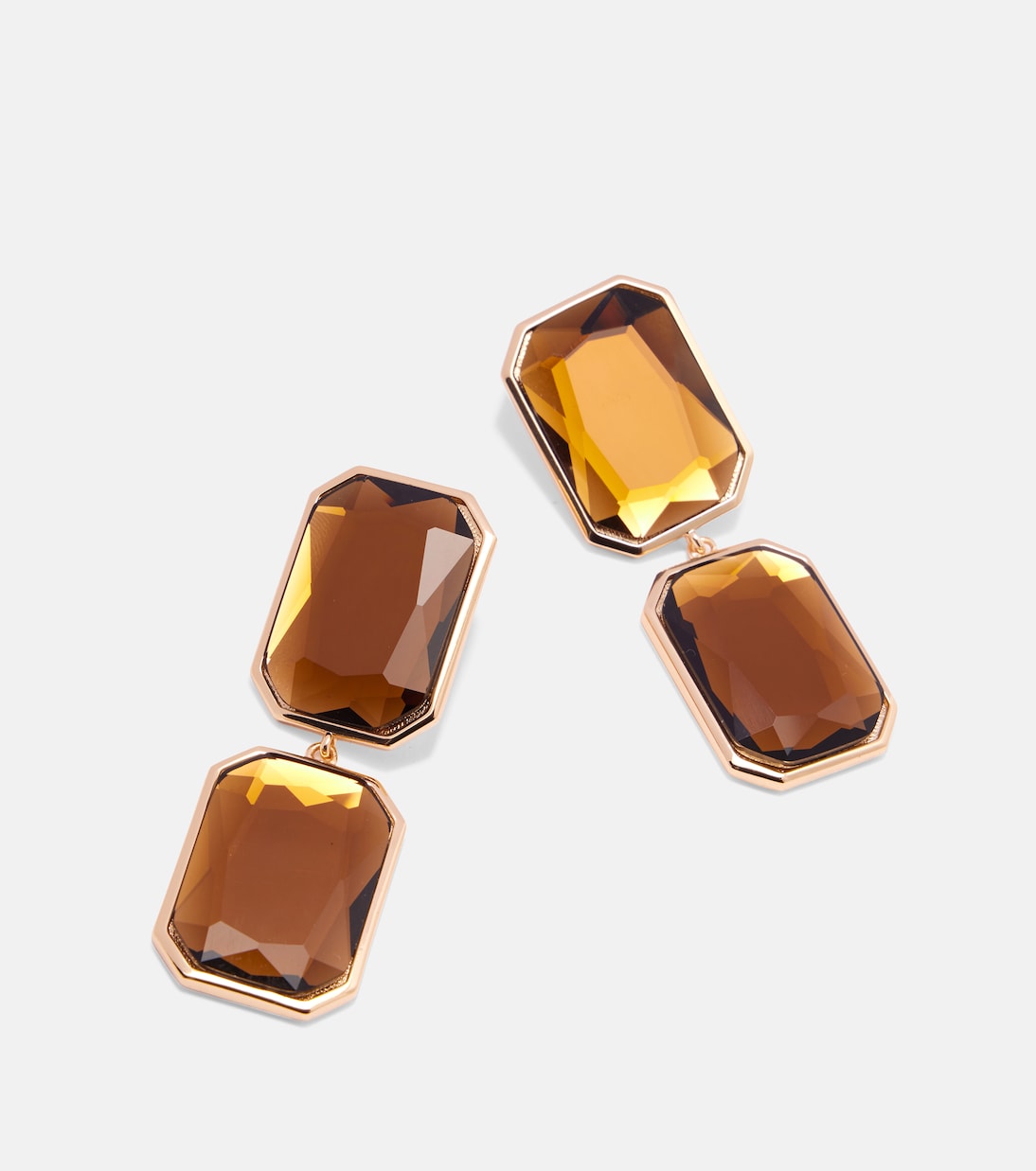 Amber gold-plated drop earrings | Self-Portrait