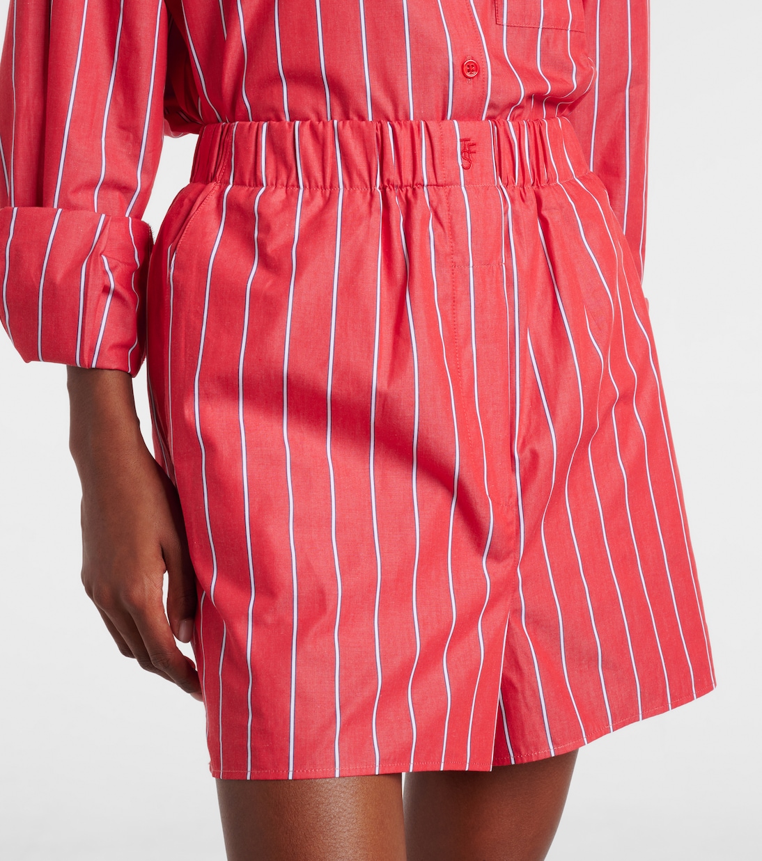 Lui striped cotton poplin shorts | The Frankie Shop