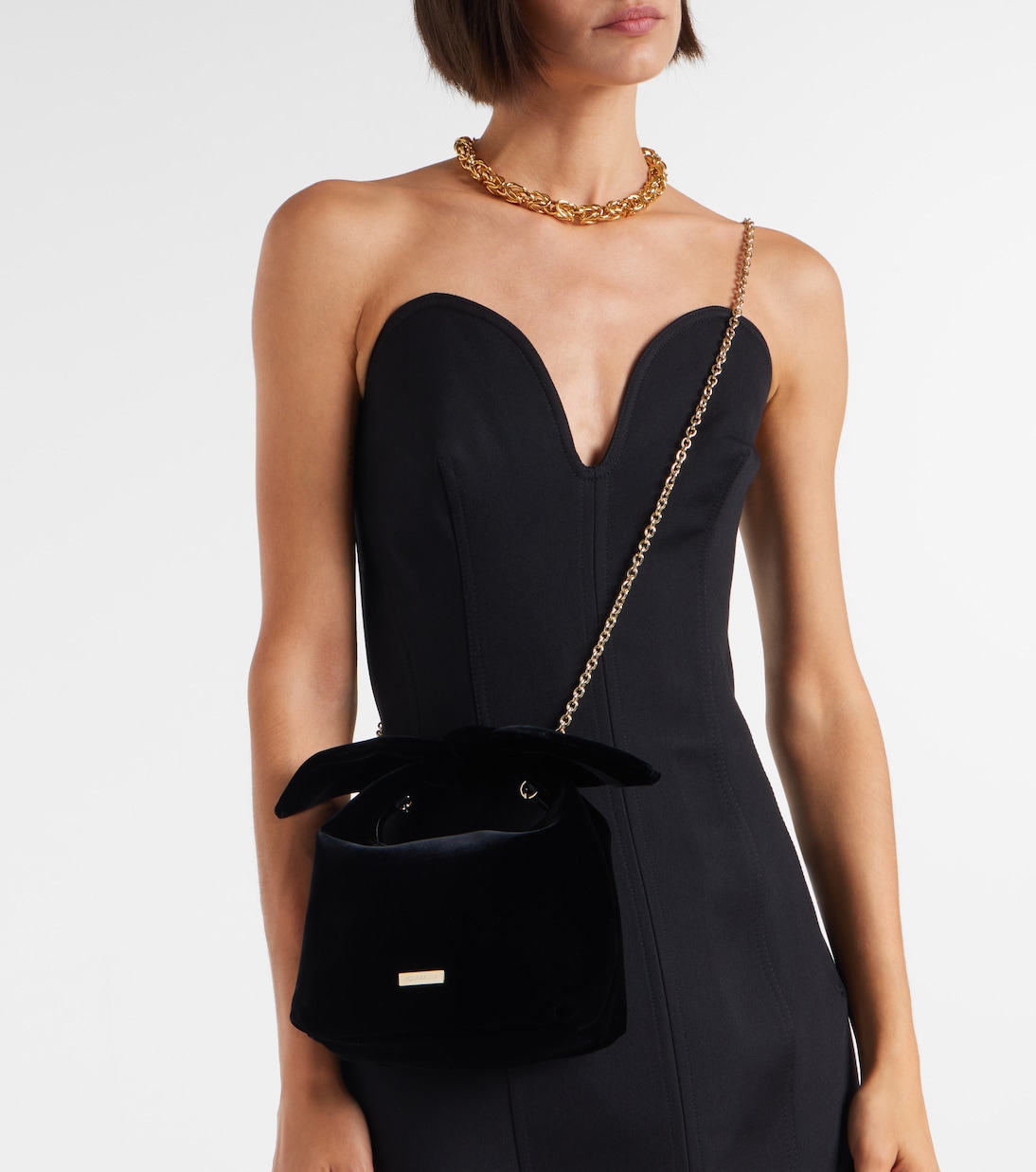 Bow Tie Small velvet tote bag | Aquazzura