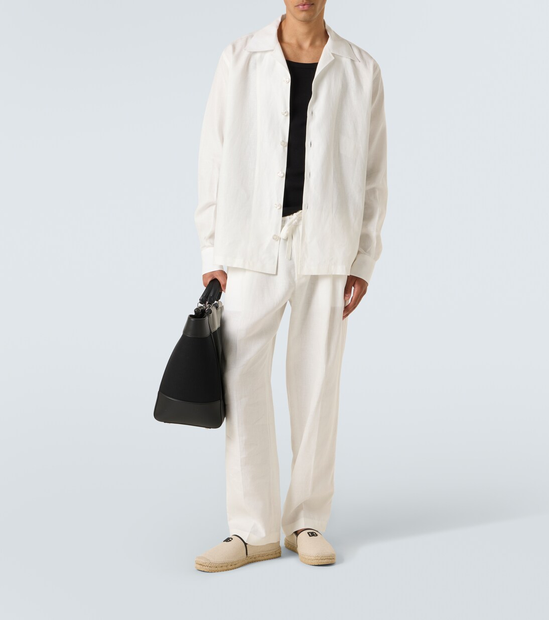 DG Leather-trimmed espadrille sandals | Dolce&Gabbana