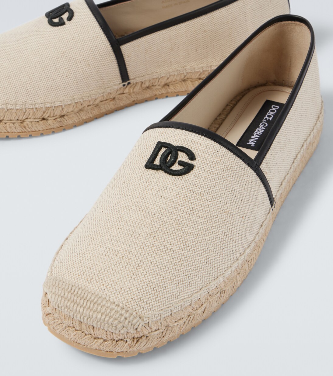 DG Leather-trimmed espadrille sandals | Dolce&Gabbana