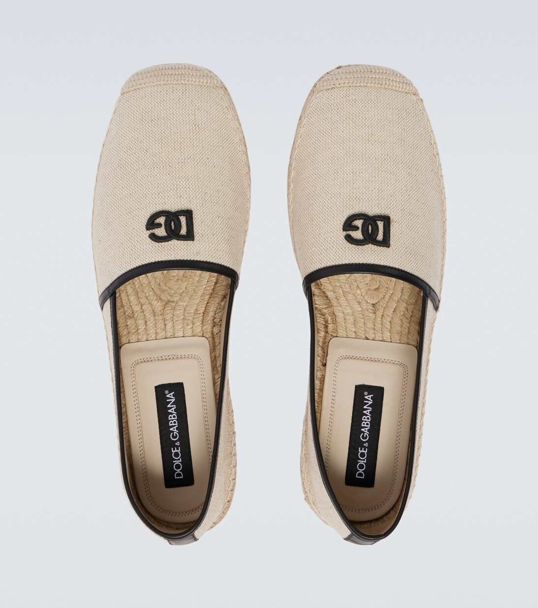 DG Leather-trimmed espadrille sandals | Dolce&Gabbana