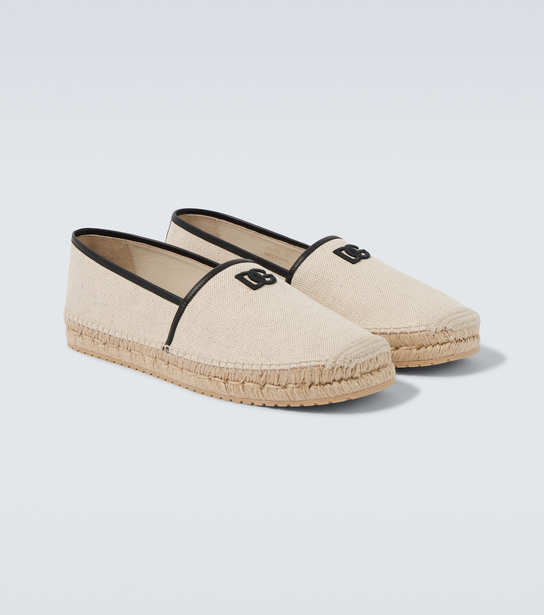 DG Leather-trimmed espadrille sandals | Dolce&Gabbana
