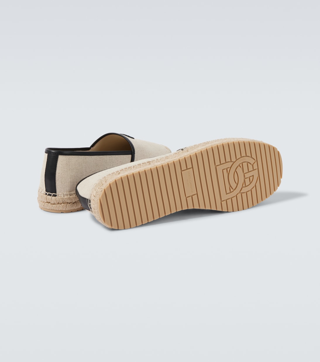 DG Leather-trimmed espadrille sandals | Dolce&Gabbana