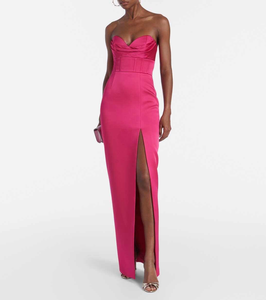 Robe longue Saskia en satin | Rebecca Vallance