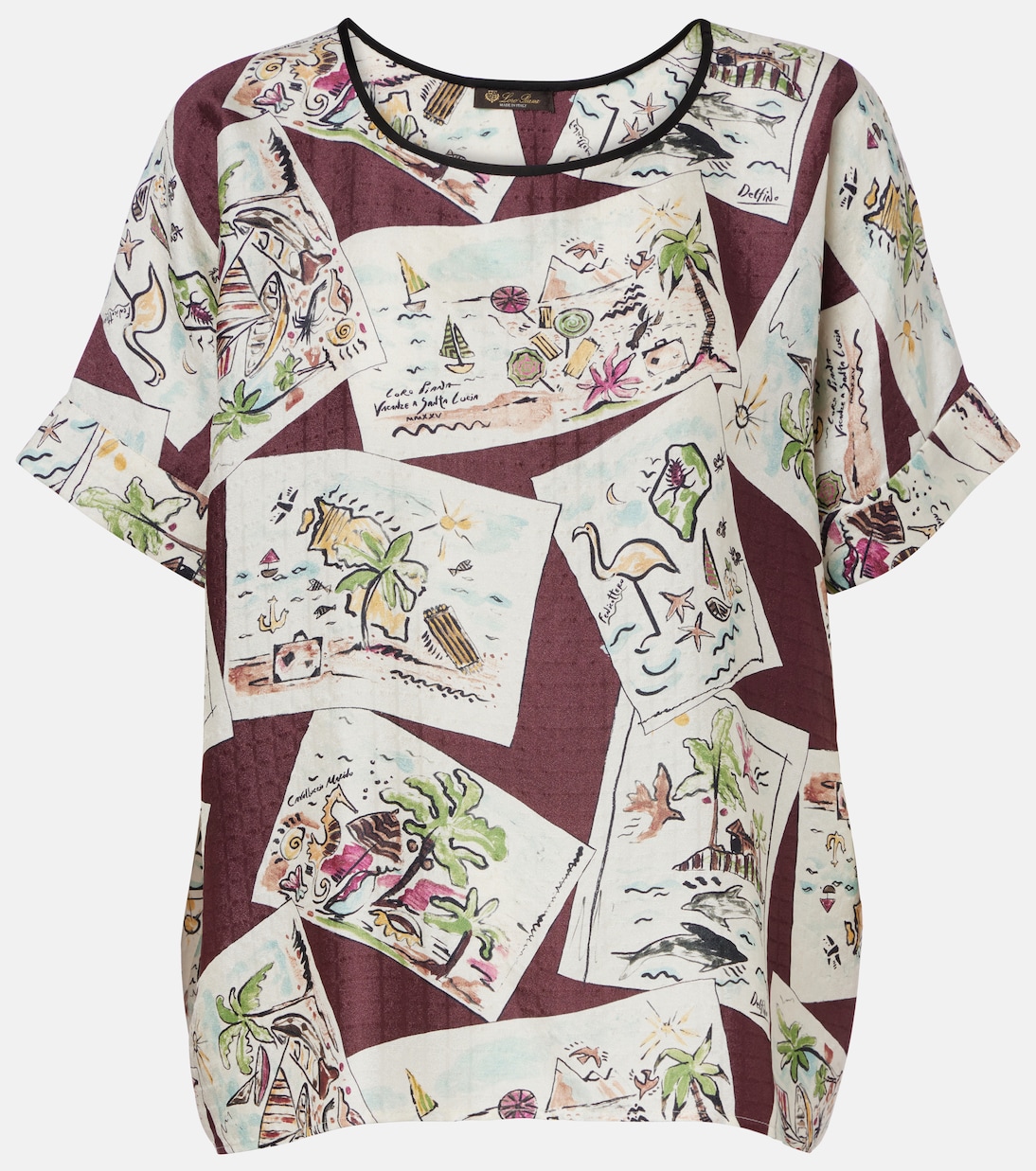 Rosemary printed silk top | Loro Piana