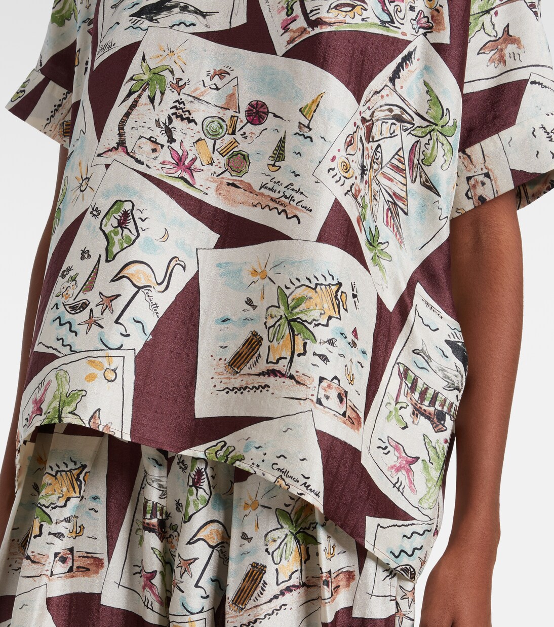 Rosemary printed silk top | Loro Piana