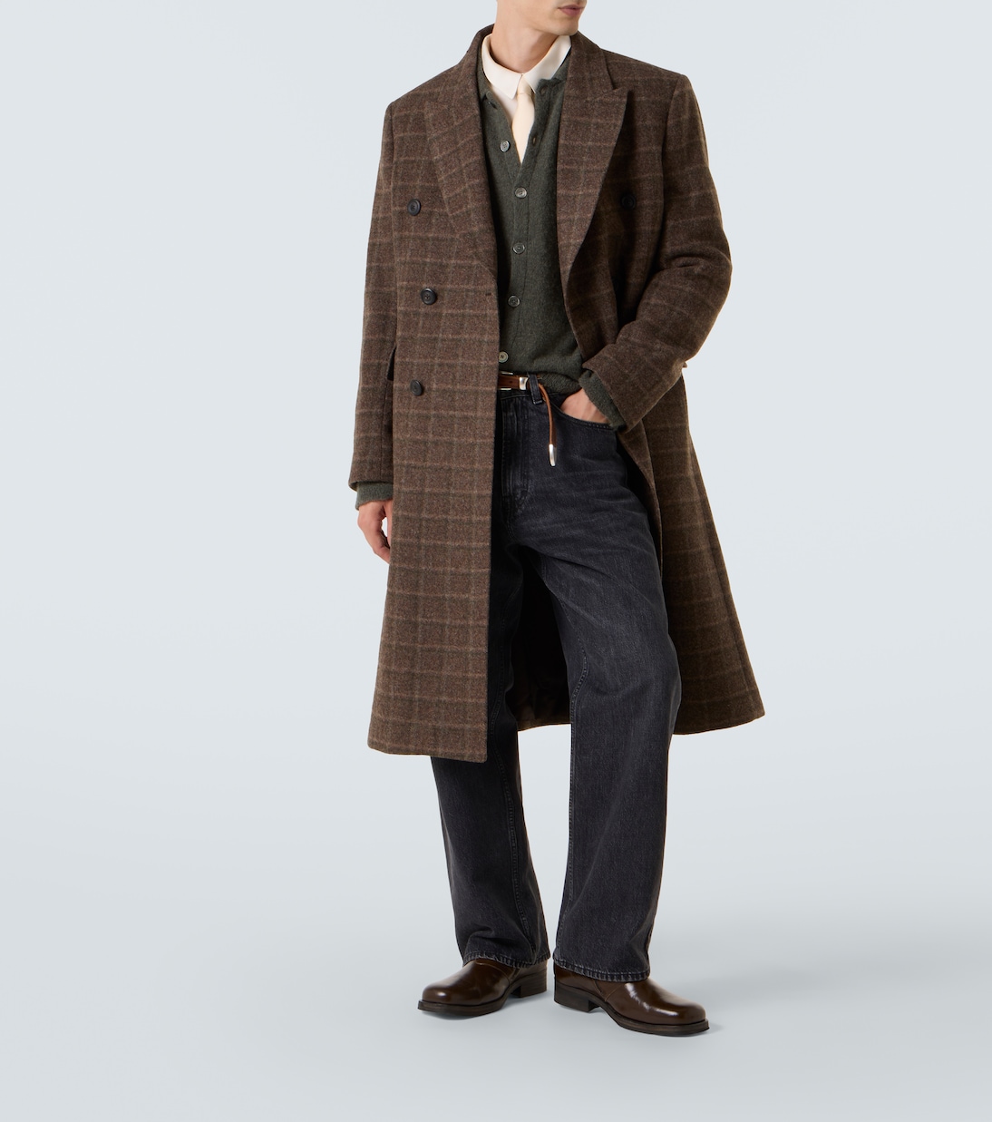 Whale checked virgin wool coat  | Our Legacy