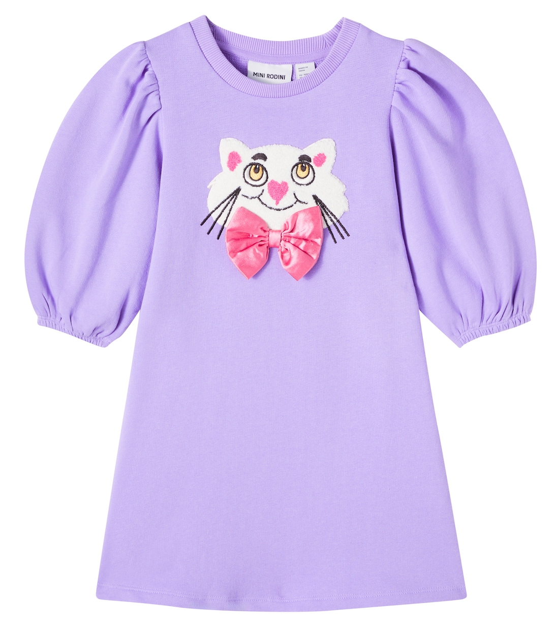 Patch-appliqué cotton dress | Mini Rodini