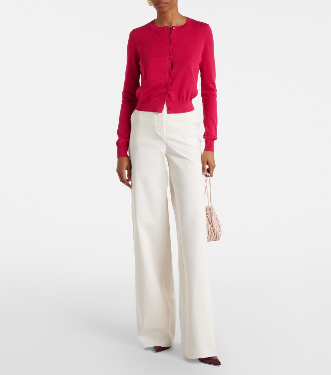 Cárdigan cropped de seda y algodón | Carolina Herrera