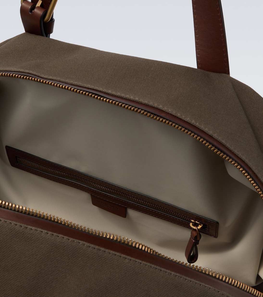 Leather-trimmed canvas duffel bag | Giorgio Armani