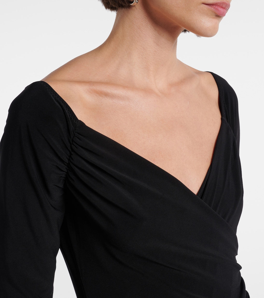 Vestido corto de jersey fruncido | Norma Kamali