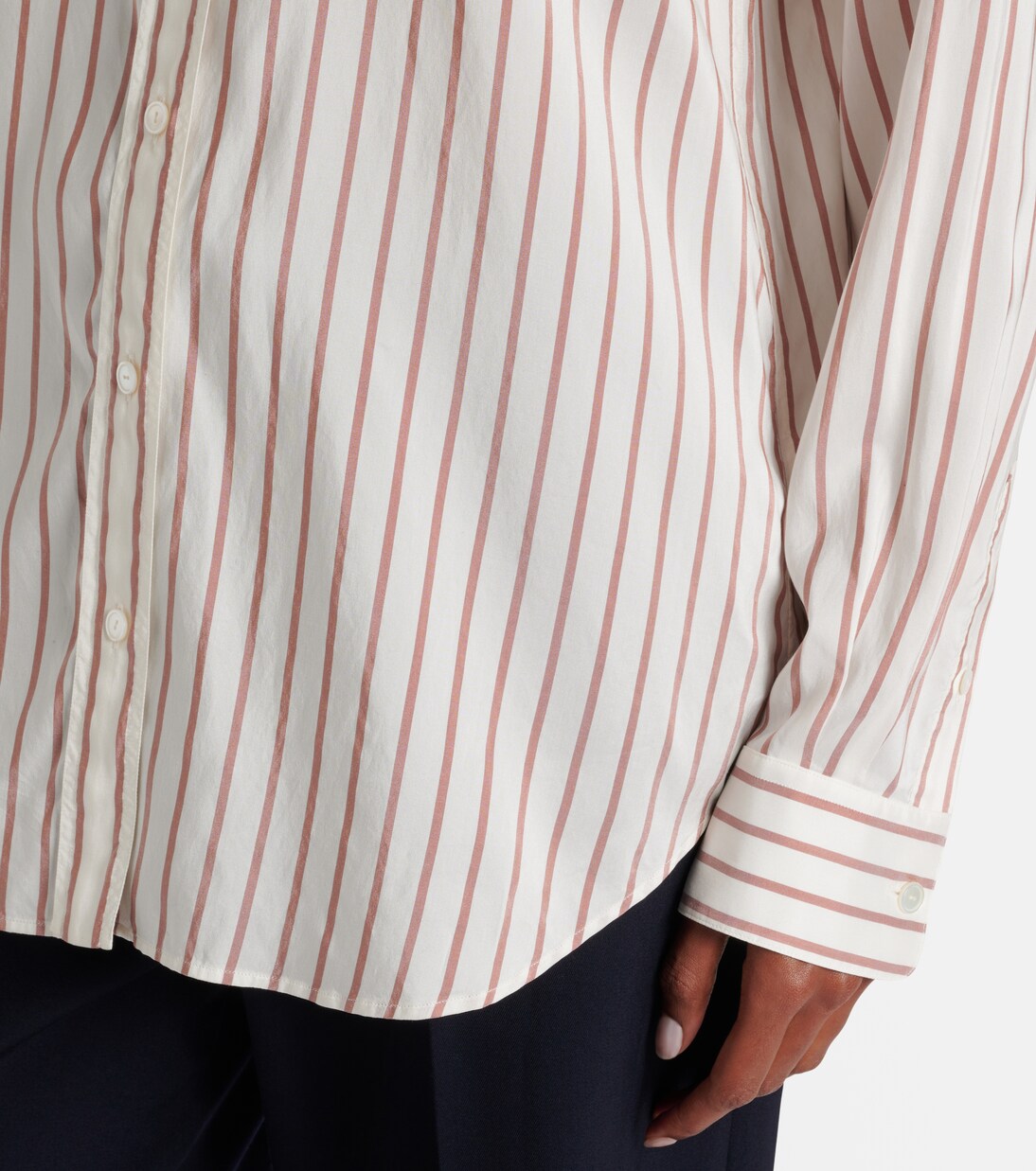 Gavina striped silk shirt | The Row