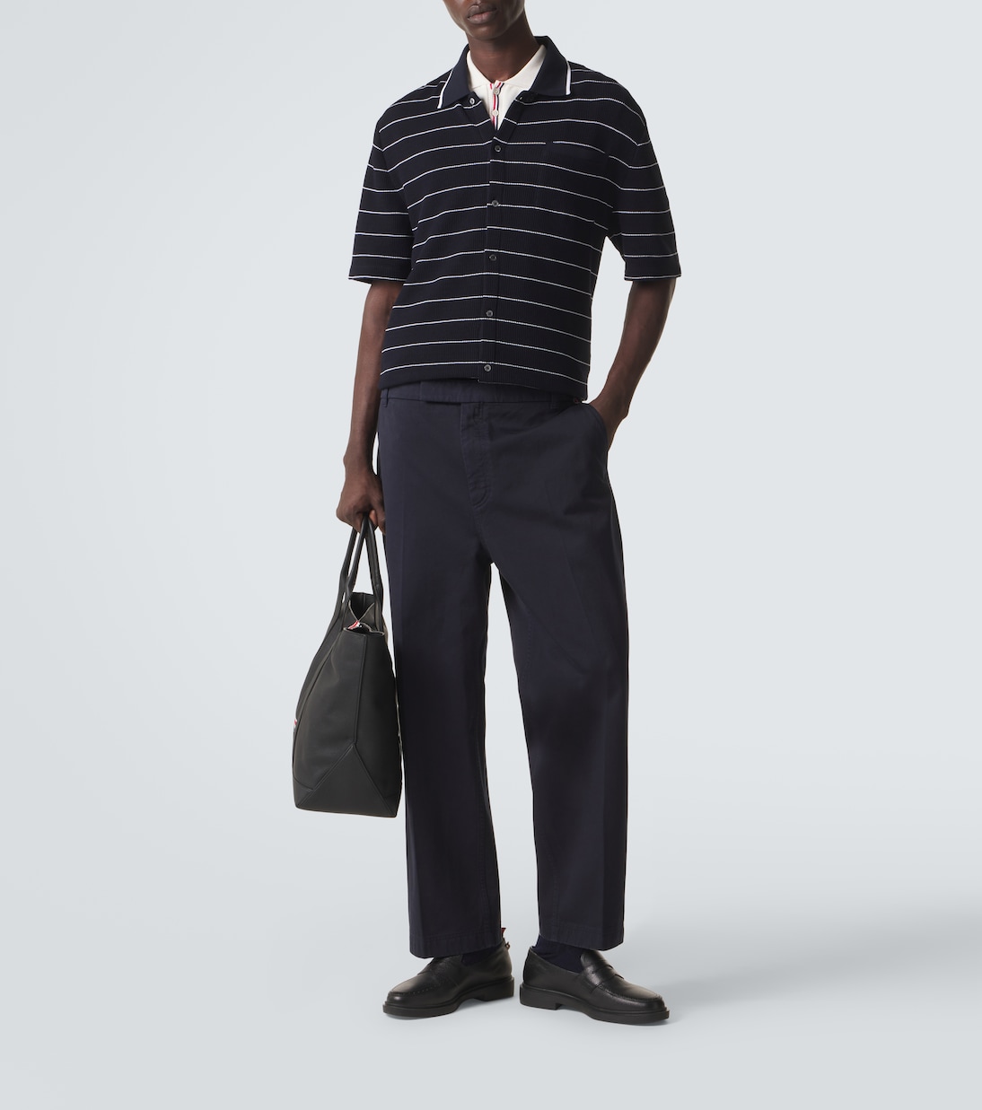 Polohemd aus Baumwolle und Leinen | Thom Browne