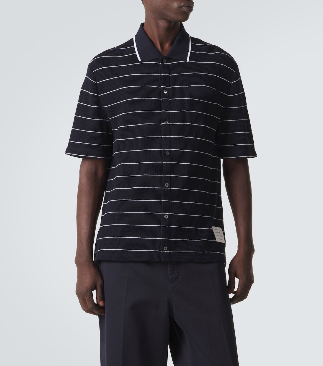 Polohemd aus Baumwolle und Leinen | Thom Browne