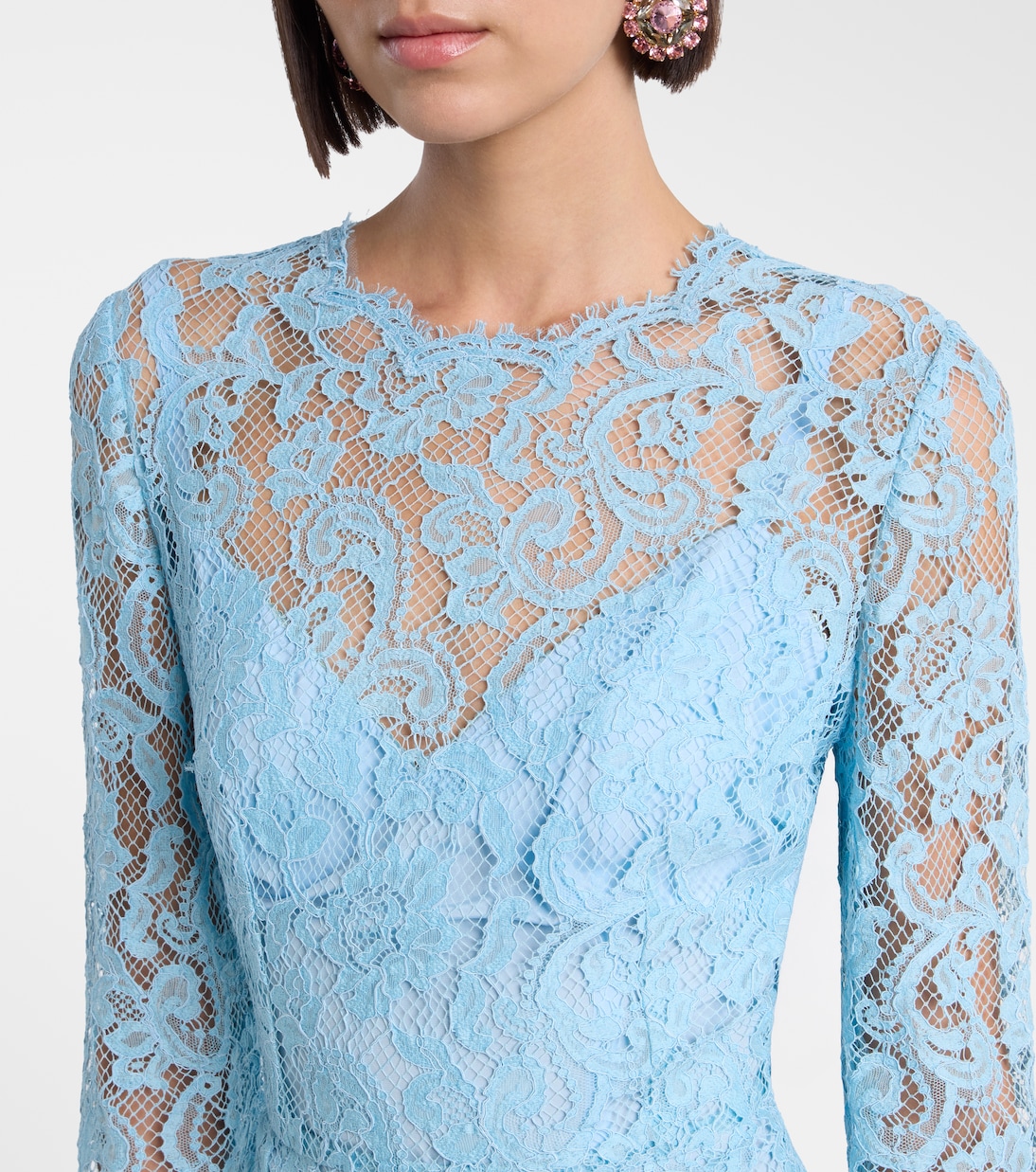 Vestido de cóctel de mezcla de algodón | Dolce&Gabbana