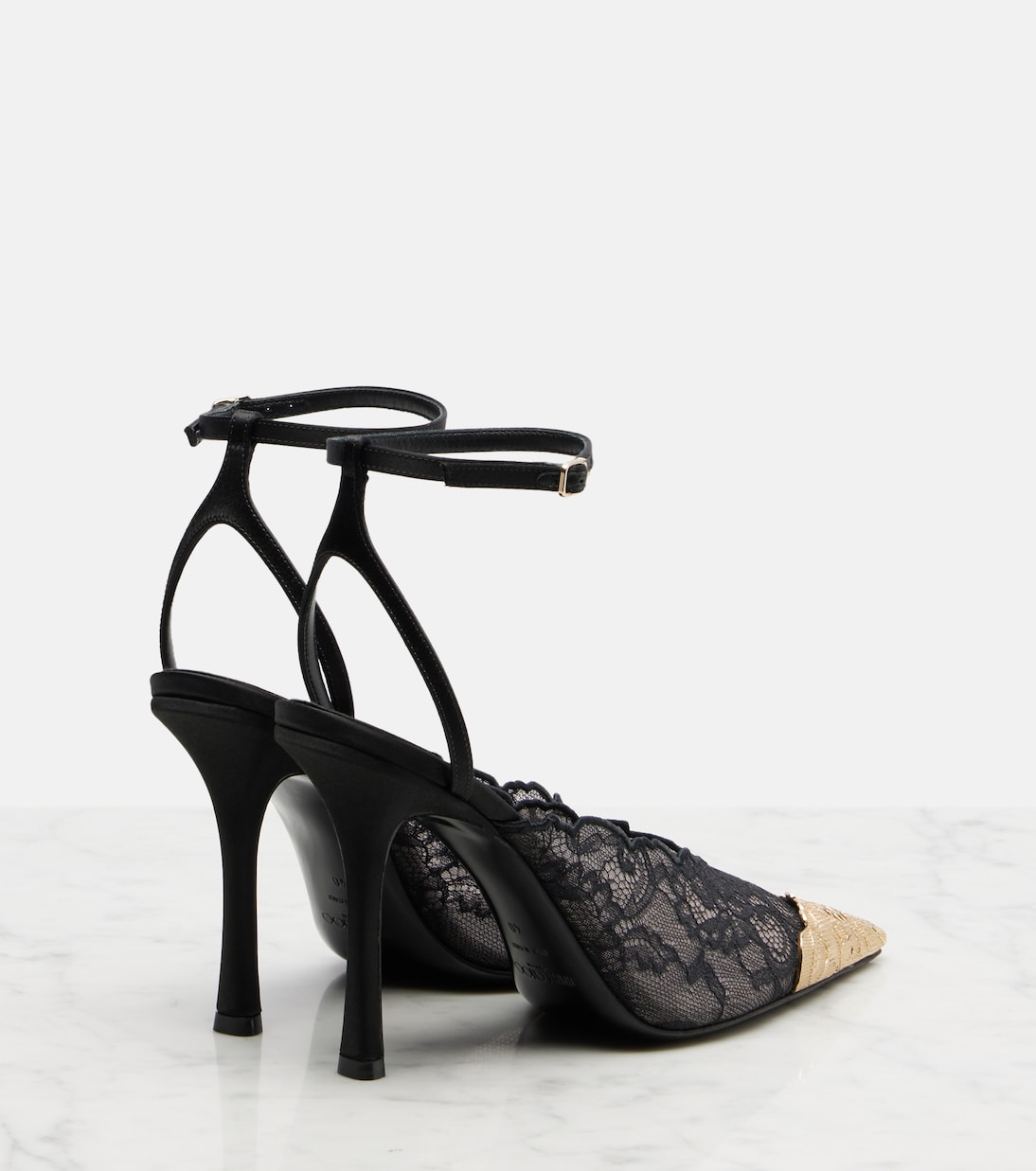 Faiz 100 leather-trimmed lace pumps | Jimmy Choo