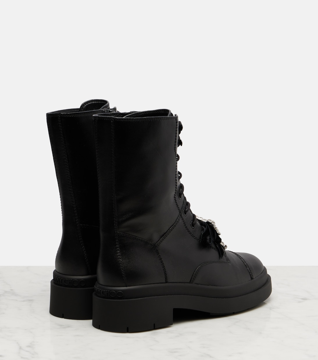 Averi bow-detail leather lace-up boots | Jimmy Choo
