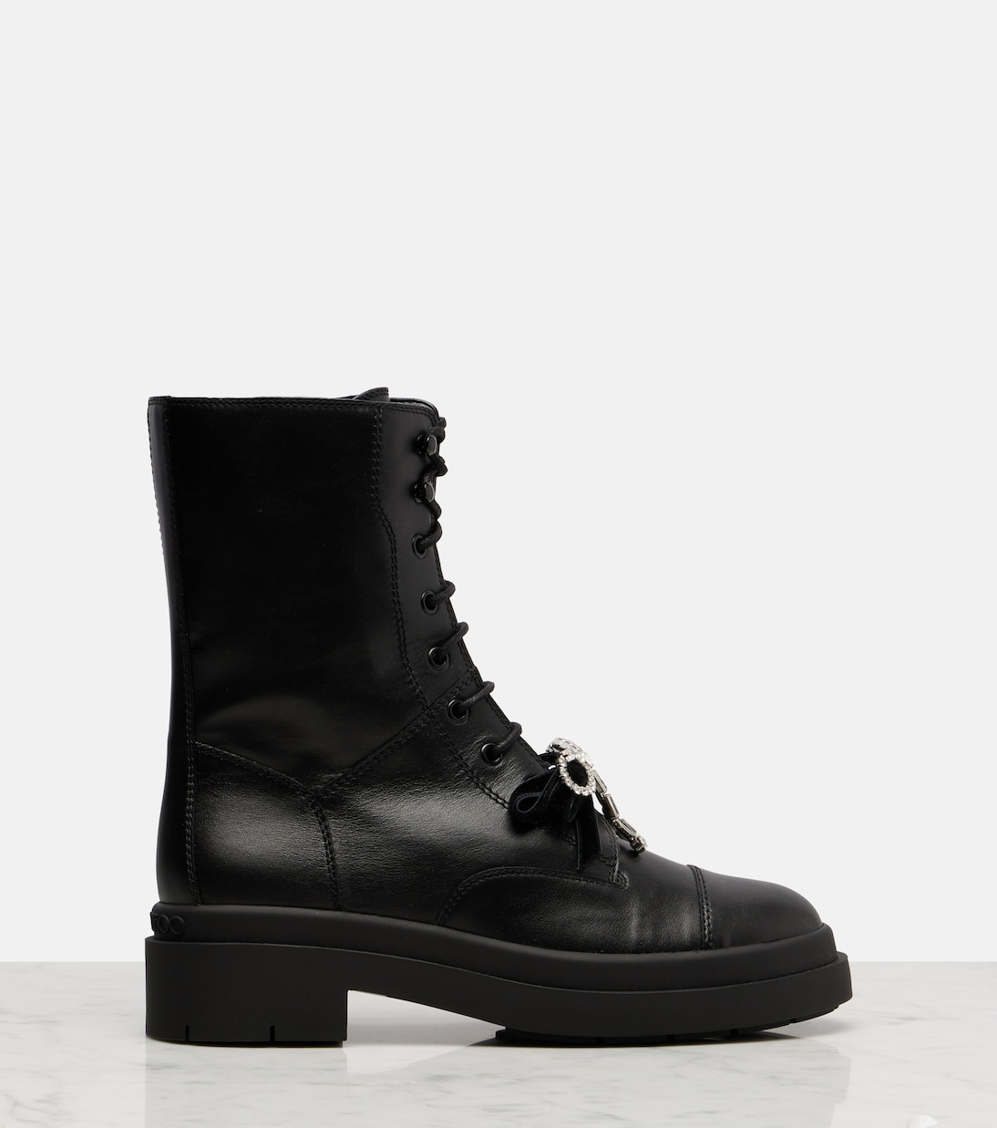 Averi bow-detail leather lace-up boots | Jimmy Choo