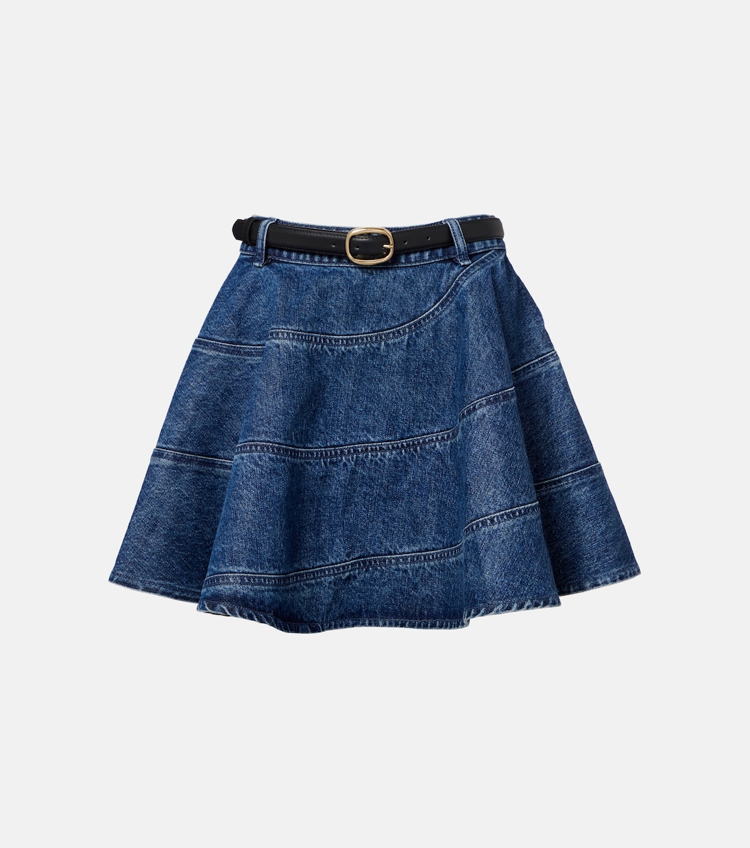 Belted denim miniskirt | Self-Portrait