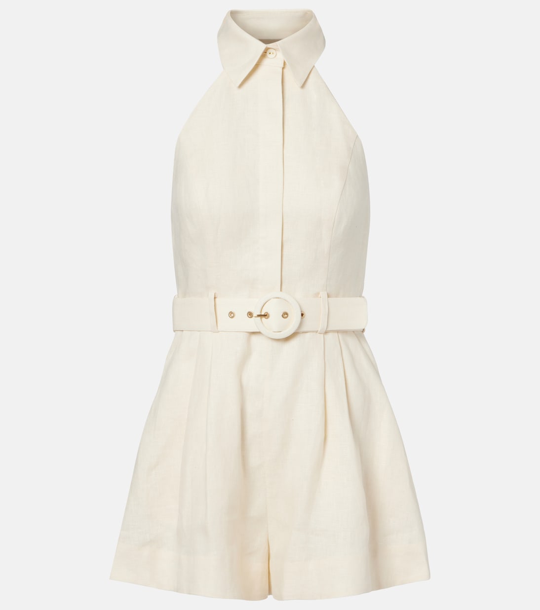 Awaken halterneck linen romper | Zimmermann