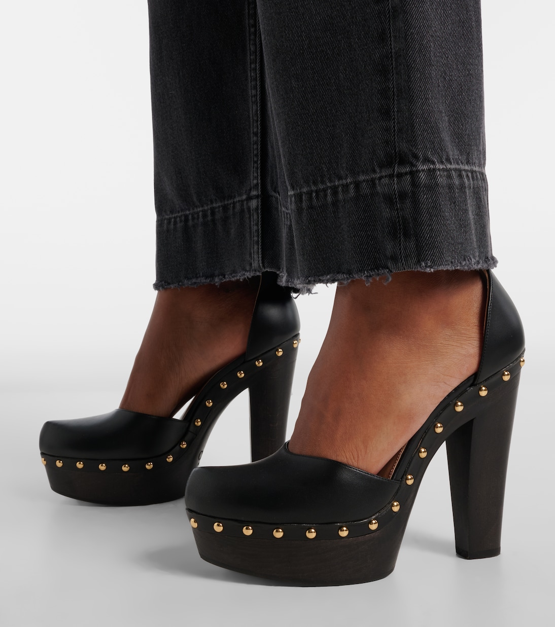 Lola studded leather platform pumps | Chloé