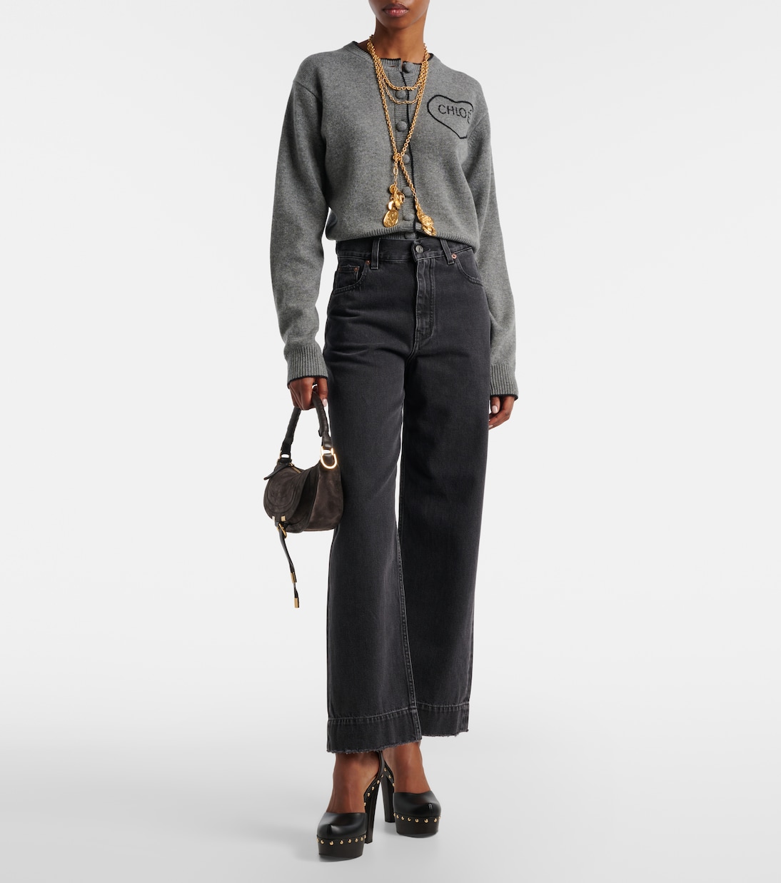 Lola studded leather platform pumps | Chloé