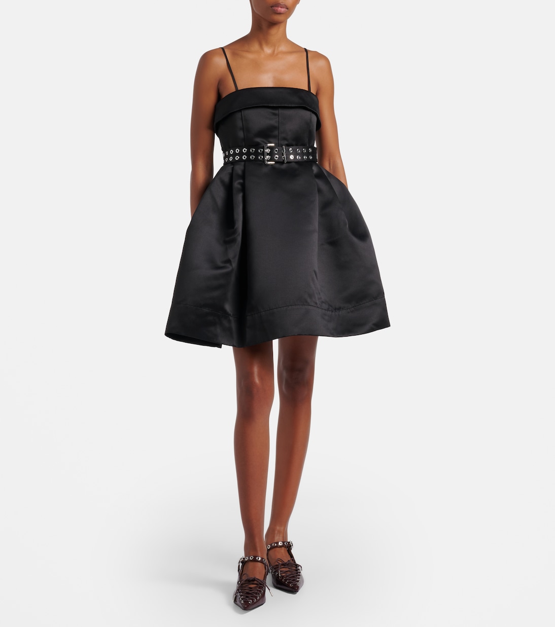 束带缎布迷你连衣裙 | Ganni