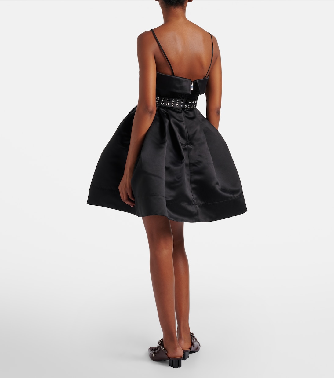 束带缎布迷你连衣裙 | Ganni