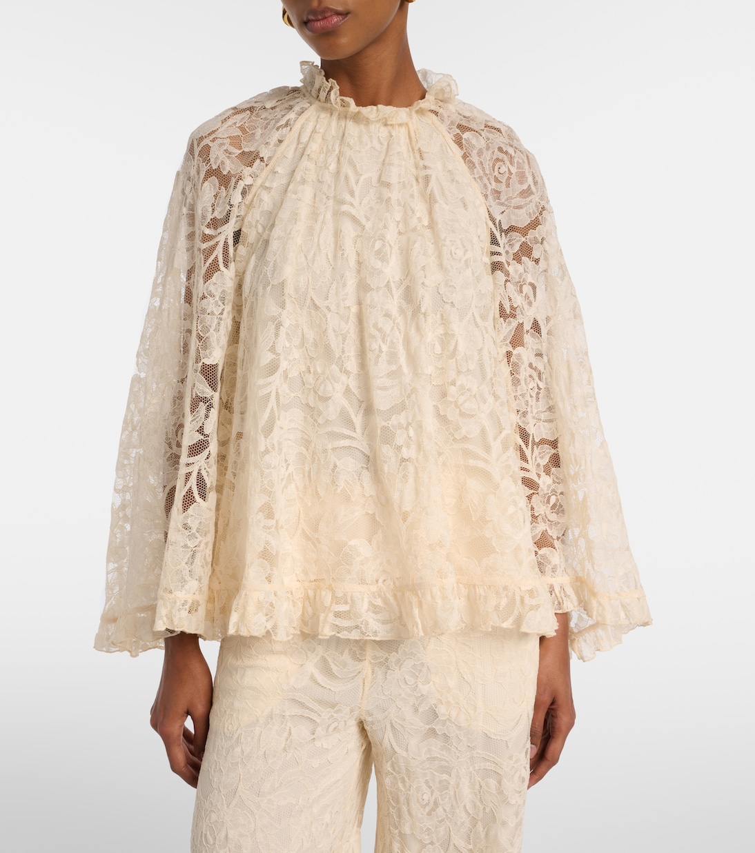 Carousel ruffled lace blouse  | Zimmermann