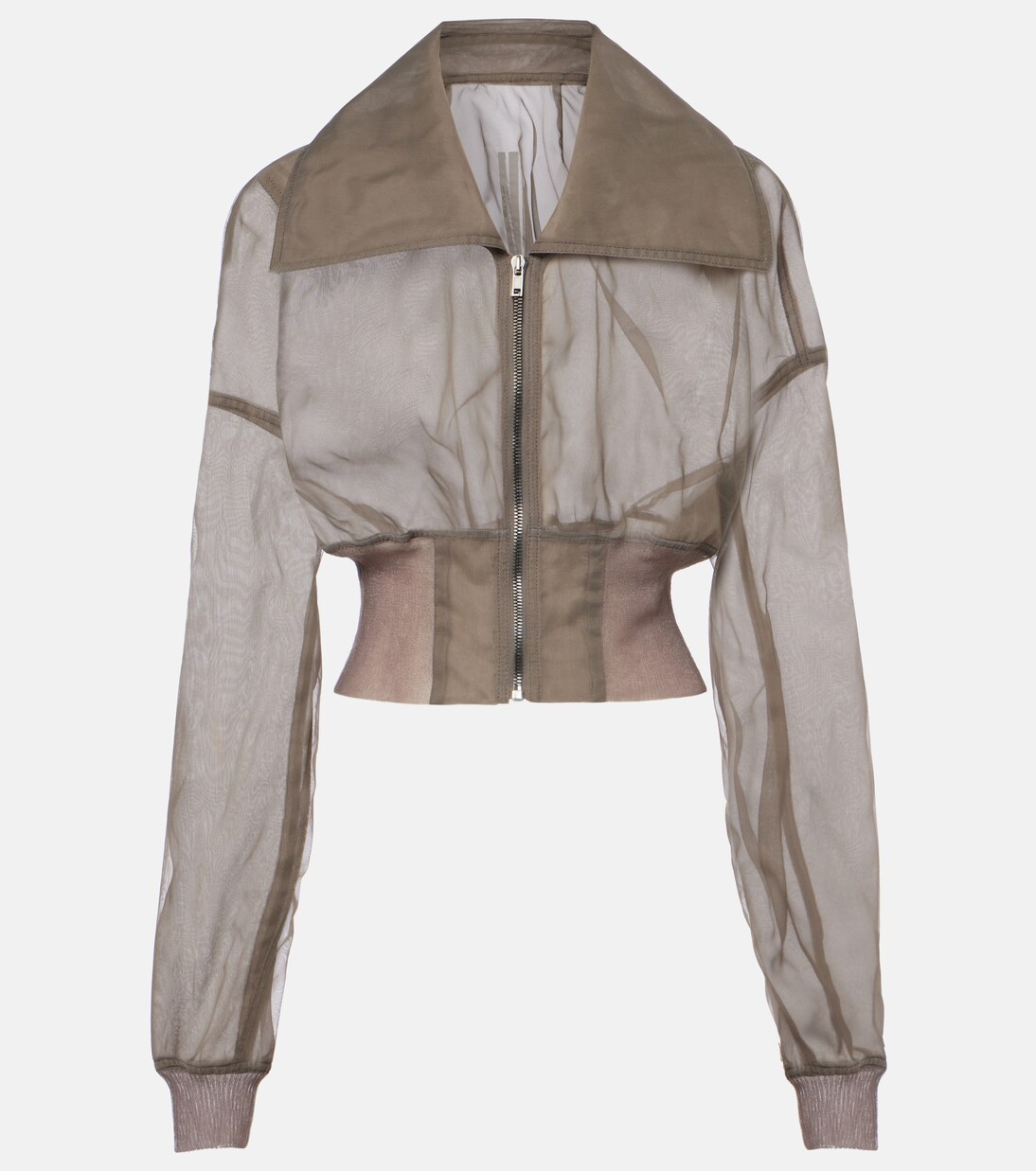 Dracucollar tulle and organza bomber jacket  | Rick Owens
