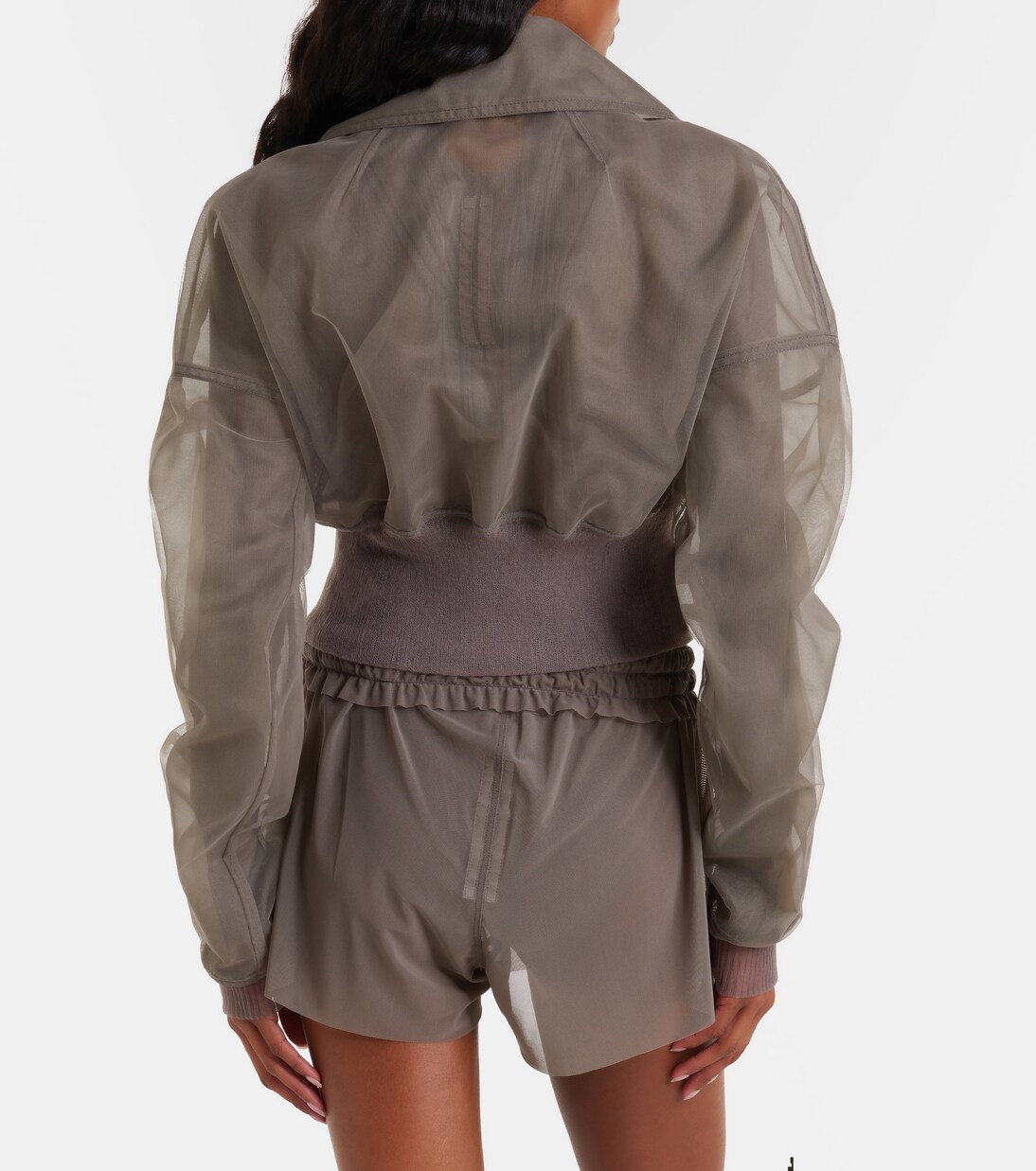 Dracucollar tulle and organza bomber jacket  | Rick Owens