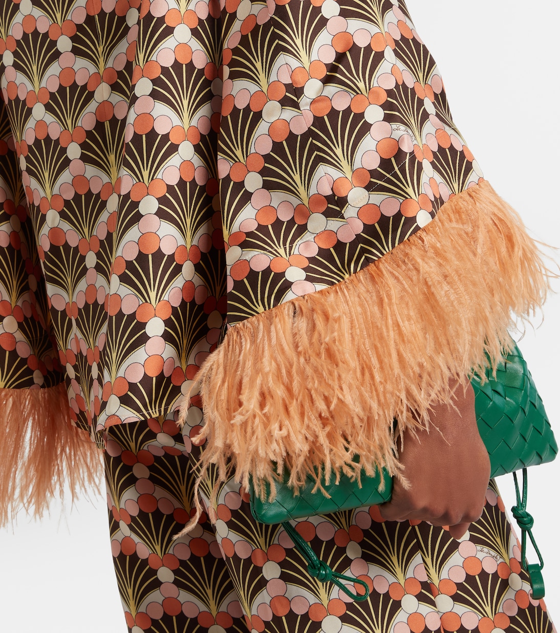 Top Make An Exit de sarga de seda con plumas | La DoubleJ