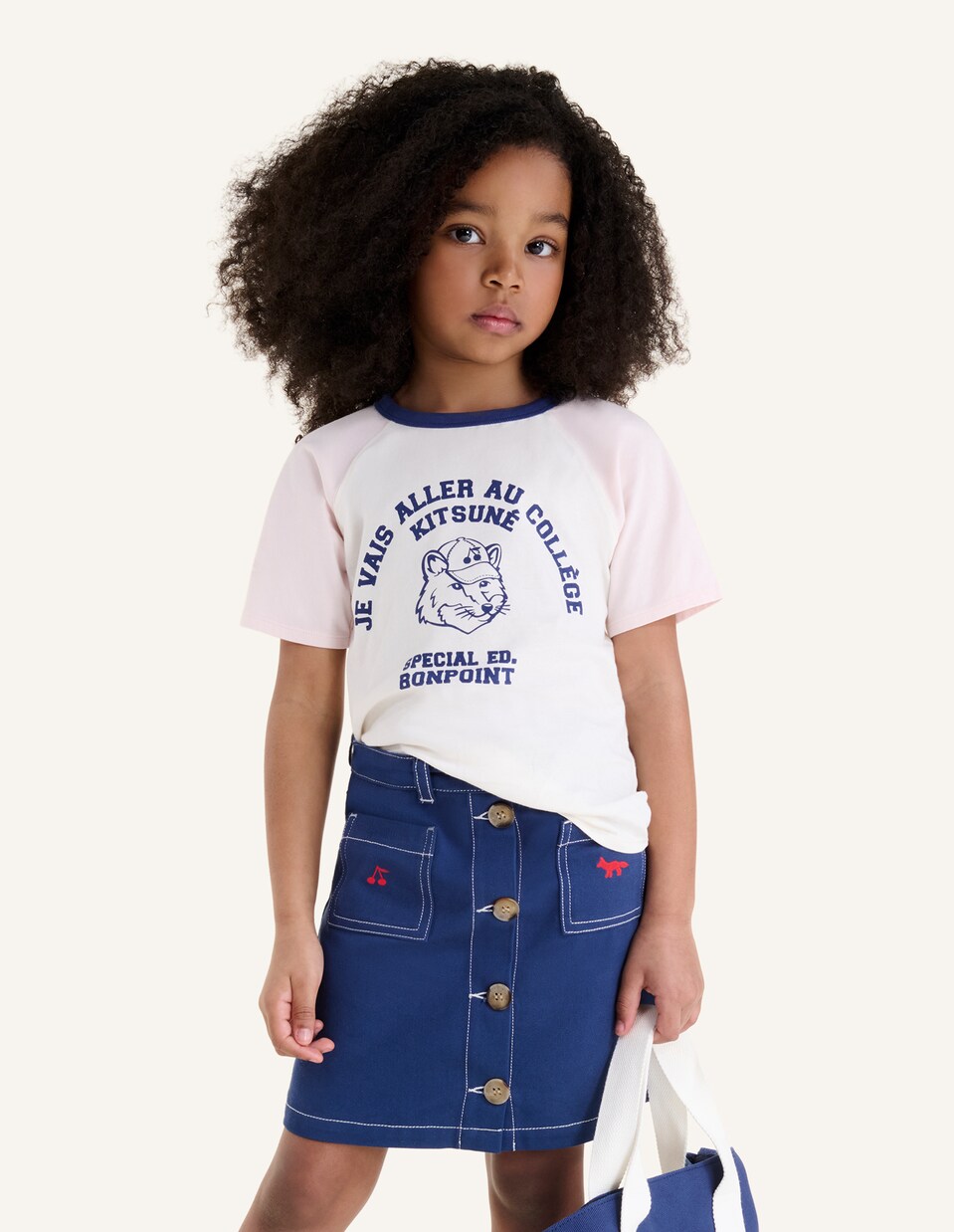 X Kitsuné T-Shirt Lulu aus Baumwoll-Jersey | Bonpoint