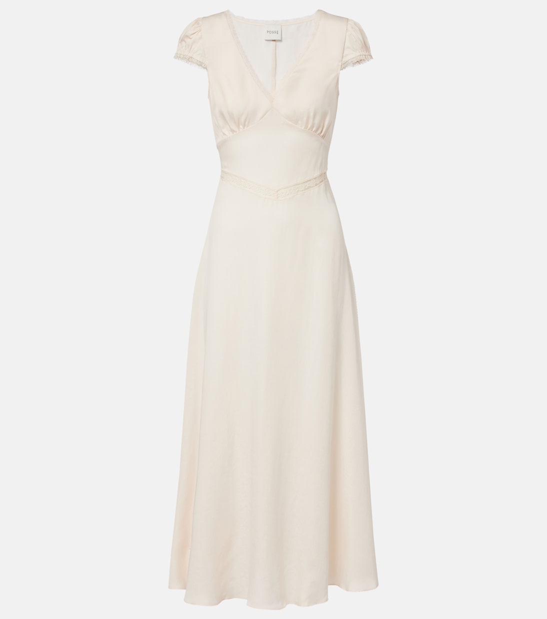 Vestido midi Perla con encaje | Posse