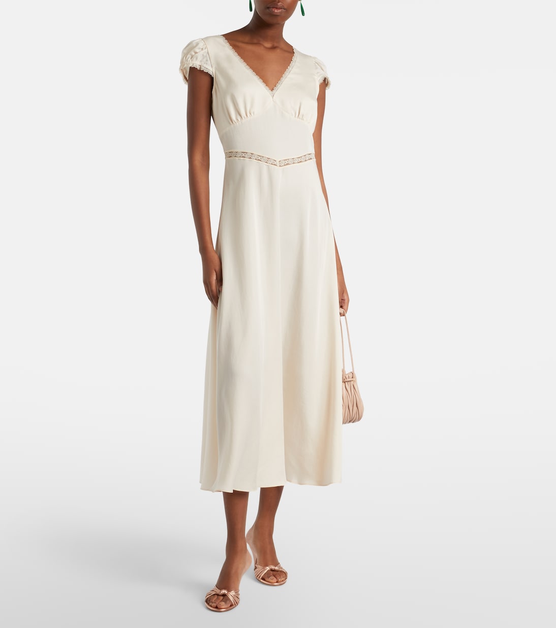 Vestido midi Perla con encaje | Posse