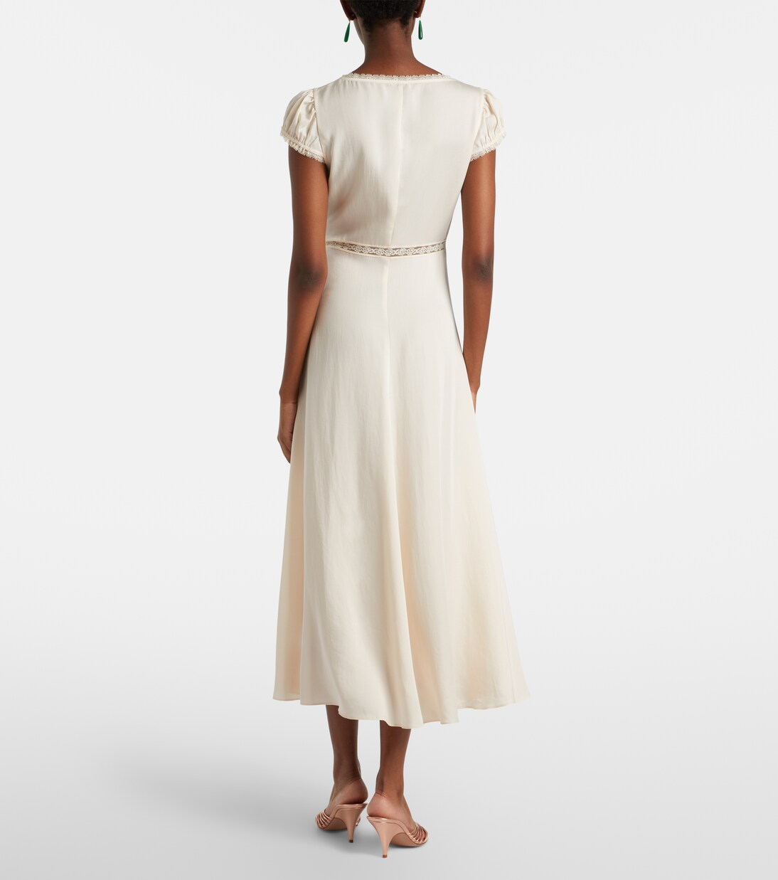 Vestido midi Perla con encaje | Posse