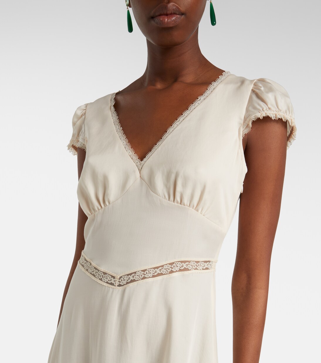 Vestido midi Perla con encaje | Posse