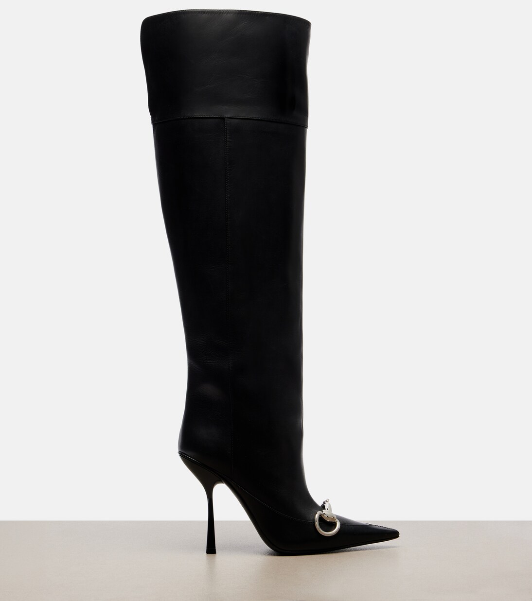 Boulevard Horsebit leather knee-high boots | Gucci
