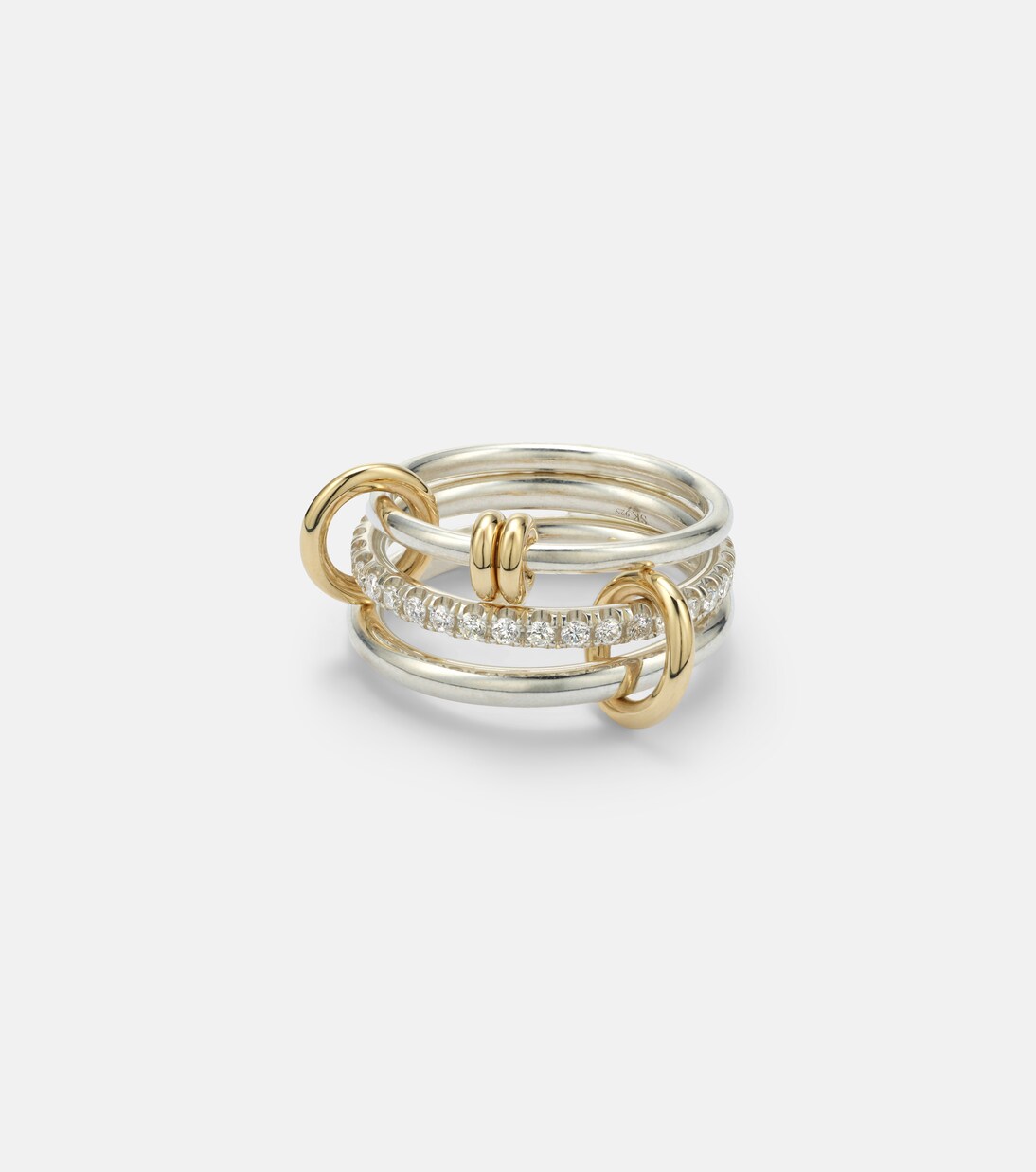 Raneth 925 sterling silver and 18kt gold ring with diamonds | Spinelli Kilcollin