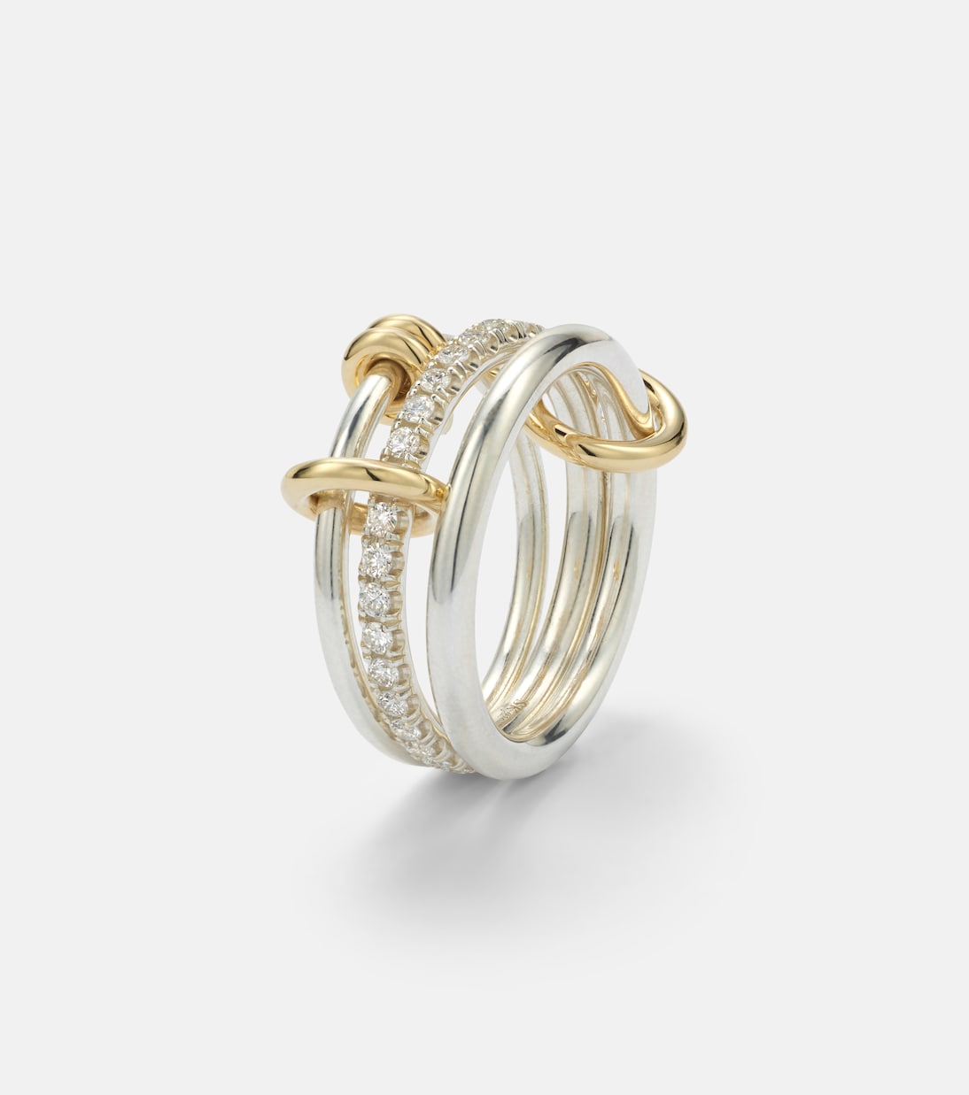 Raneth 925 sterling silver and 18kt gold ring with diamonds | Spinelli Kilcollin