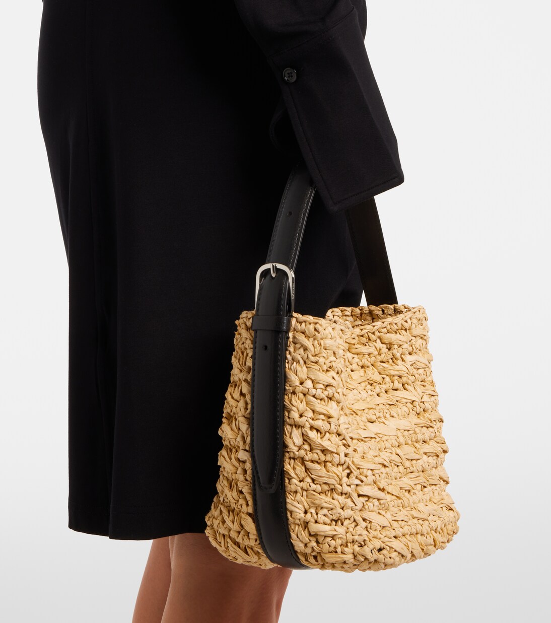 Belted Small raffia top-handle bag | Toteme